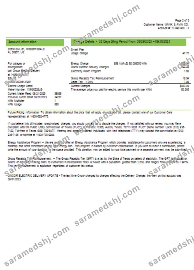Ameren Missouri electricity utility business bill, , page 2, SCR